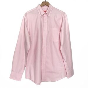 IZOD Oxford Pink Gingham Checkered Plaid Button Down Shirt M